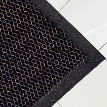 Великий нековзний килимок з ПВХ-сітки Ultralux, міцний 3D-килимок для уловлювання бруду, вхідний килимок-скребок для внутрішнього та зовнішнього використання, для вхідних та задніх дверей 120 x 80 см, синьо-помаранчевий 80 x 120 см (прямокутний)