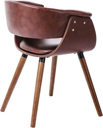 Крісло Kare Design Monaco Nougat, коричневе, 72x58x47 см, обідній стілець, імітація шкіри, ніжки з бука, для їдальні