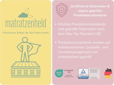 Матрац Hero 90x200 см Матрац Relax Pocket Spring Рівень жорсткості H3 Oeko-Tex Ергономічний 7-зонний матрац Висота 18 см Гіпоалергенний та антибактеріальний 90 x 200 см Рівень жорсткості 3 90 x 200 см