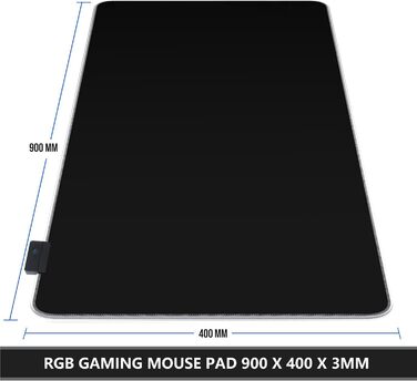 Ігровий килимок для миші RGB 900x400 мм XXL Extra Large з 14 режимами освітлення 7 світлодіодними кольорами Водонепроникний протик
