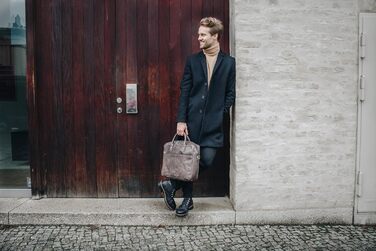 Портфель (M). Велика сумка, сумка для ноутбука і сумка через плече зі шкіри ручної роботи. Високоякісна чоловіча сумка з натуральн