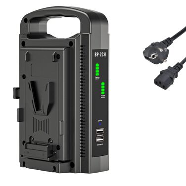 Зарядний пристрій для акумуляторів V Mount, двоканальний адаптер живлення PowerTrust 16,8 В постійного струму, швидкий зарядний пристрій для акумуляторів Sony V Mount/V Lock