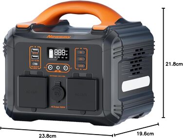 Портативна електростанція 236 Втгод чистої синусоїди змінного струму 300 Вт/230 В, вхід і вихід PD65 Вт, 8 виходів, мобільний генератор живлення для кемпінгу та кемперів на природі (портативна електростанція 300 Вт)