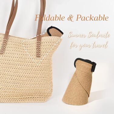 Жіночий сонцезахисний капелюх із захистом від ультрафіолету, солом&39яний капелюх UPF 50, літній капелюх, складний пляжний капелюх з козирком, хакі, один розмір