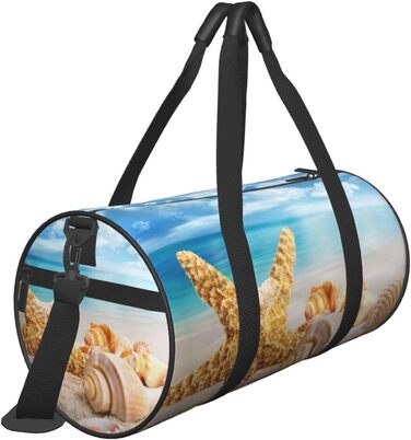 Дорожня сумка-циліндр з морським мотивом мушлі, океан, пляж - спортивна сумка для чоловіків та жінок