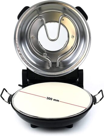 Піцайола зі стільницею з керамічного каменю Ø32 см і оглядовим вікном, два нагрівальні елементи max. 400C, з таймером