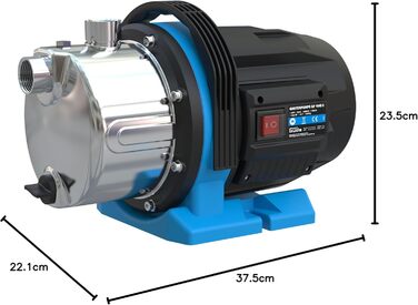 Садовий насос GP 1045 E (1000 Вт, продуктивність 4500 л/год, макс. висота подачі 45 м, макс. висота всмоктування 8 м, корпус насоса з нержавіючої сталі, робоче колесо з Noryl, термозахисний вимикач, ергономічна ручка для перенесення)