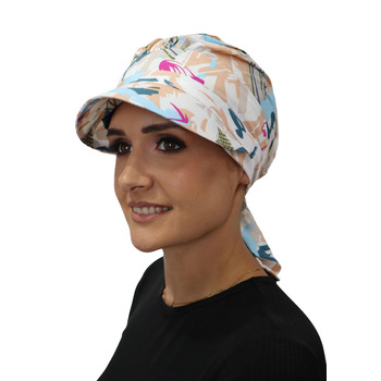 Головний убір Deresina, шарф-козир, шапка, хіміотерапевтичний головний убір для літа, захист від сонця, бавовняні шарфи, головний убір від випадіння волосся, повне покриття голови, м&39який, легкий, нековзний, складний, кремова кольорова палітра