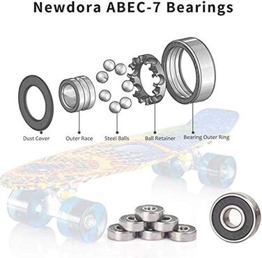 Комплект скейтбордів Sumeber Mini Cruiser 22 дюйми із світлодіодними колесами для дорослих, дітей та початківців - подарунок на день народження Galaxy