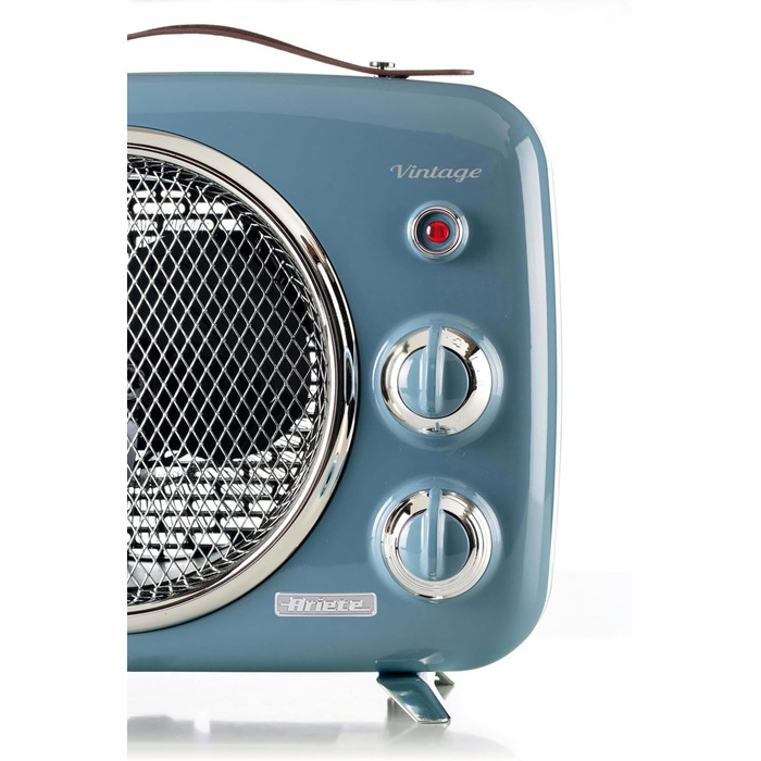 Вентилятор Ariete 808 Vintage, холод і тепло, регульований термостат, ручка для зручного транспортування, 2000 Вт, світло-блакитний вінтажний вентилятор