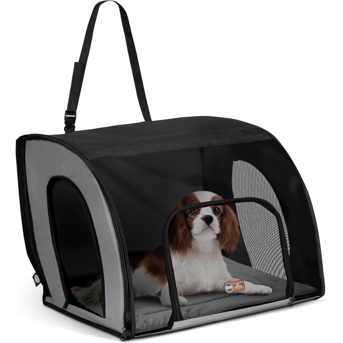 Автокрісло для собак K&H Pet Products, закрите, дорожнє, безпечне для домашніх тварин, автокрісло для собак, мякі боковини, крита переноска для домашніх тварин, миється, кілька входів, сітчасте вікно