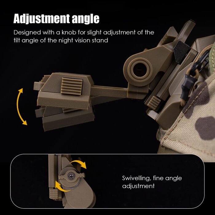 Кріплення на шолом, кріплення для ПНБ, кріплення для шолома для окулярів нічного бачення, регульоване тактичне кріплення на шолом з повного нейлону для L4G24, кріплення для ПНБ PVS-15/18, кріплення для імітації ПНБ типу PVS 31 (чорне)