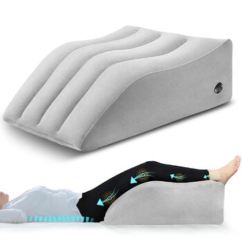 Подушка для підняття вен, надувна подушка для підняття ніг, зручна клиноподібна подушка для сну, покращує кровообіг, сіра, портативна