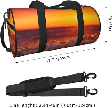 Спортивна сумка, дорожня сумка, сумка на ніч з принтом Морський захід та хвилі, чорна, універсальний розмір, сумка для подорожей