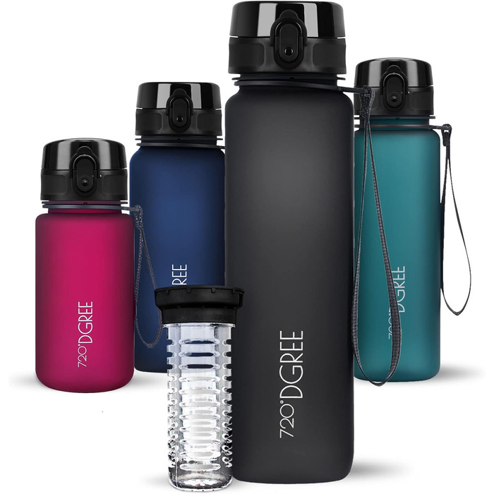 Питна пляшка 1л 'uberBottle softTouch контейнер для фруктів - BPA-Free - Тонка пляшка для води для спорту, фітнесу, велосипеда, ун