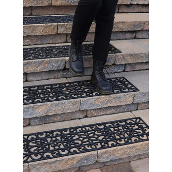Гумові сходинки, нековзні, для зовнішнього використання, 88,9 x 25,4 см, 5 шт. , 35&39 x 10&39. Прасування