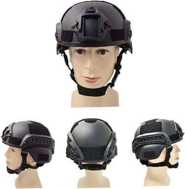 Шолом Fast Airsoft, м&39який велосипедний шолом, універсальний пейнтбольний шолом, кріплення NVG, захисний захист від ударів для полювання, чорний, 22.05-23.62