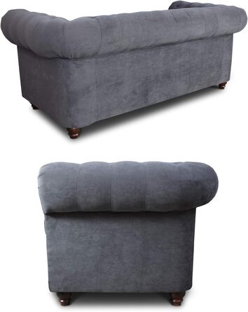 Розкладний диван Chesterfield Asti, до 2 місць, диван з функцією сну, 2-місний диван, комплект диванів, комплект диванів, дерев&39яні ніжки, Glamour (Червоний (Оксамит 59))