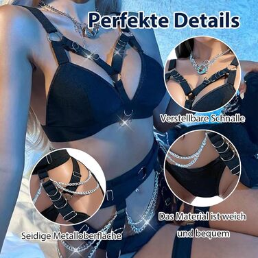 Нижня білизна Набір підтяжок Великих розмірів Боді Lingerie Outfit S Black