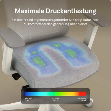 Ергономічне офісне крісло Desktronic з регулюванням висоти Офісне крісло з поперековою опорою - Зручне для спини - Комп&39ютерне крісло з регулюванням висоти та зручне для спини - Широка подушка SitPro (сіре)