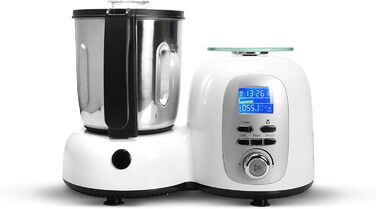 Багатофункціональний кухонний комбайн efbe-Schott Thermomaster SC HA 1020 з вбудованими вагами, 11 швидкостей, функція приготування, НЕРЖАВІЮЧА СТАЛЬ, аксесуари