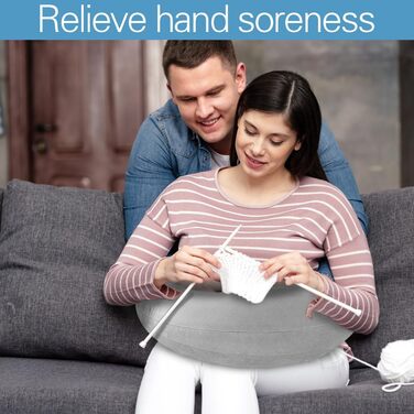 Ергономічна подушка LOMUG Crealis, подушка для читання на колінах, в&39язана гачком подушка-підтримка, ергономічна ігрова подушка для рук, легка, портативна, знімає напругу (сіра)