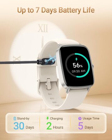 Розумний годинник для чоловіків та жінок з функцією телефону, фітнес-годинник 1,85 дюйма, понад 100 спортивних режимів, фітнес-трекер з моніторингом серцевого ритму/SpO2/сну, крокомір, водонепроникний спортивний годинник IP68 для iOS та Android, бежевий