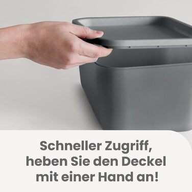 Набір із 3 пластикових коробок для зберігання з кришками, що не зачіпаються, штабелюються, для кухні, ванної кімнати, спальні, гардеробної, офісу, міцна та довговічна організація, SNL-S 6 л / Набір із 3 коробок