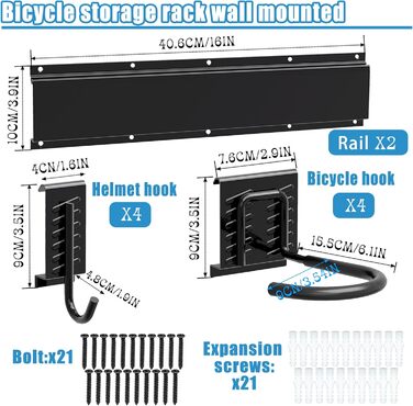 Тримач для велосипеда SHEPIN настінне кріплення на 4 велосипеди та 4 шоломи, настінне кріплення для велосипеда вертикальне, кріплення для велосипеда настінне для гаража або квартири гірські велосипеди шосейні велосипеди та зберігання інструментів