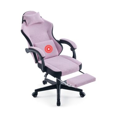 Ігровий стільчик з підставкою для ніг - м&39які підлокітники - регульована висота - рожевий