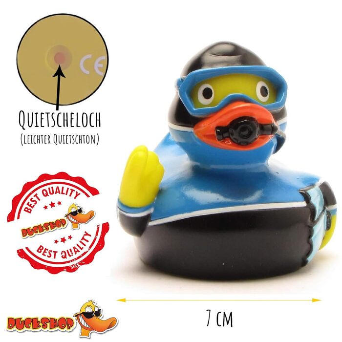 Гумовий каченя-дайвер I Спортивна качечка для пірнання IL 8 см - в комплекті гумова качечка-брелок I Іграшка для немовлят та дітей