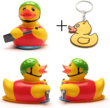 Гумовий качений каяк I Squeaking duck Canoe IL 9,5 см I в комплекті гумовий брелок із каченям