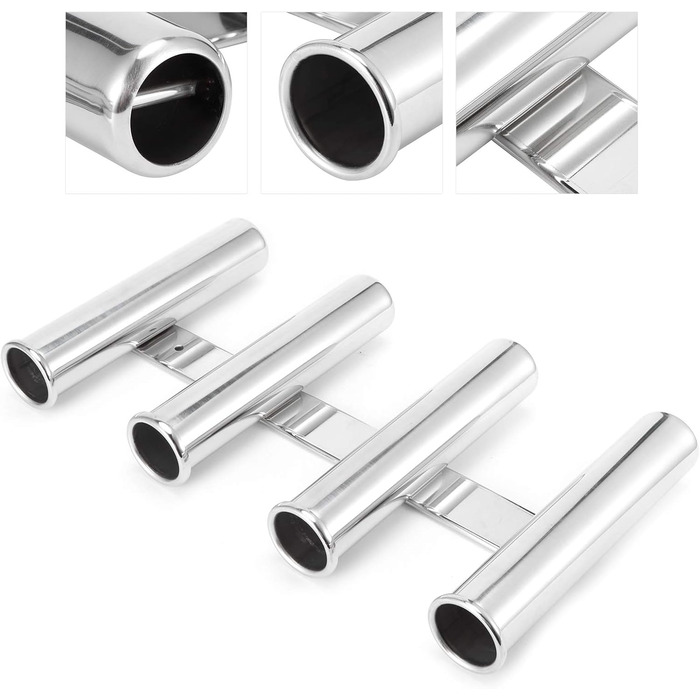 Тримач для вудки KIMISS з 4 трубками з нержавіючої сталі для кріплення на човні та яхті - вертикальне кріплення для безпечної риболовлі в морському середовищі