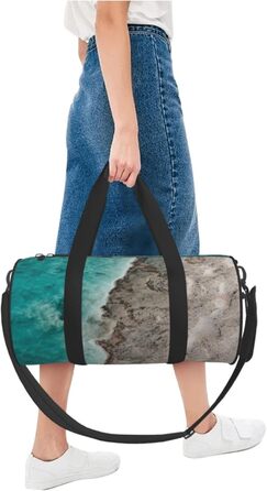 Спортивна сумка, дорожня сумка, стильний принт для пляжу, сумка на нічліг, чорна, універсальний розмір, сумка для подорожей