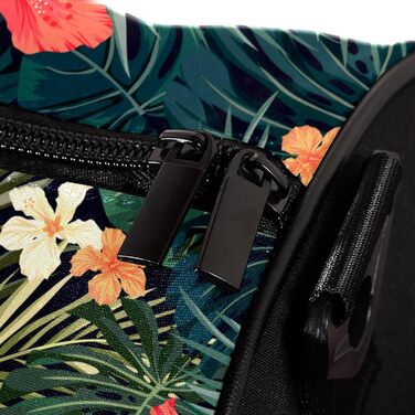 Спортивна сумка, маленька дорожня сумка, сумка для йоги, з тропічними рослинами та квітами, сумка для фітнесу на відкритому повітрі, ручна поклажа