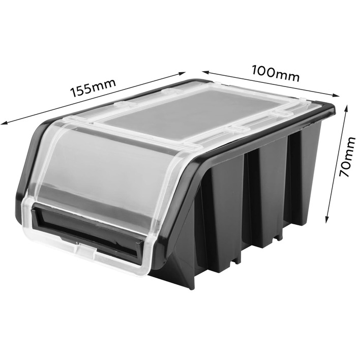Система зберігання в майстерні 78 x 39 см 21 коробка Настінна полиця зі штабелюваними коробками - Надзвичайно міцні стінові панелі, стійка для інструментів, полиця для зберігання в гаражі (Чорна)