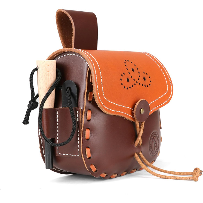 Багатофункціональний шкіряний поясний мішок EDC Організатор сумка пожежний стартер тримач для виживання на відкритому повітрі кемп