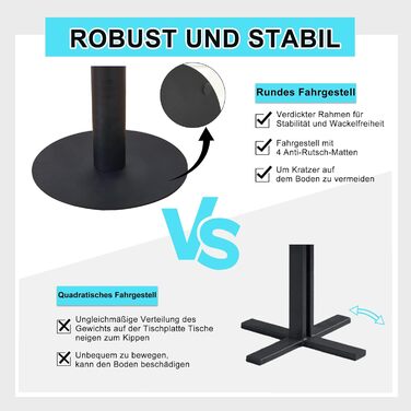 Круглий обідній стіл Mingone, маленький кухонний стіл з мармуровою стільницею та металевими ніжками, 80x80 см, чорний