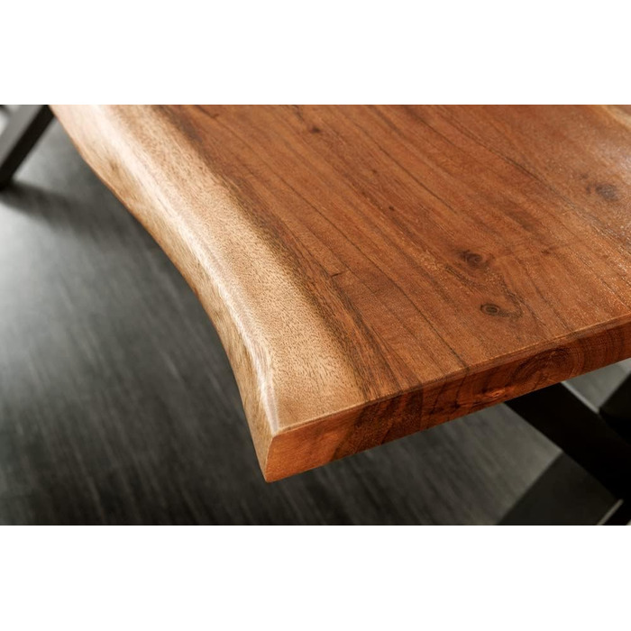 Обідній стіл Riess Ambiente з масиву дерева Mammut Nature 180 см, акація, натуральний край, стільниця 2,6 см