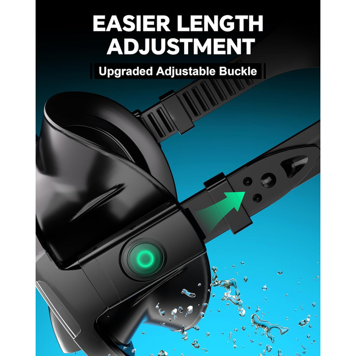 Набір для підводного плавання G2RISE для дорослих, маска для дайвінгу для дорослих, зручна маска для підводного плавання з трубкою, лінзами із загартованого скла та покращеною регульованою пряжкою для підводного плавання, дайвінгу, плавання, чорний темно-