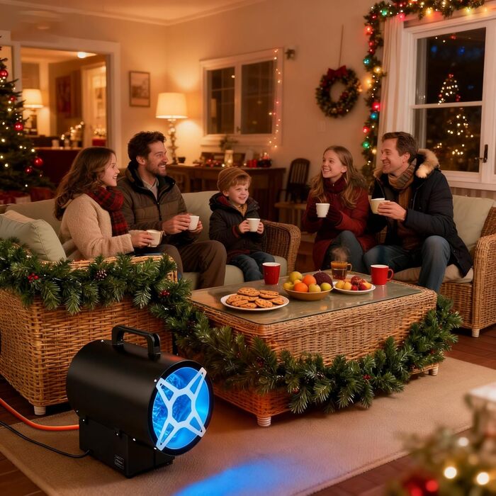 Газовий пропановий обігрівач, 15 кВт, портативний газовий обігрівач з п&39єзорозпалом, професійний повітродув гарячого повітря (клас захисту IPX4) для будівельних майданчиків, майстерень, гаражів та складів