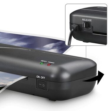 Ламінатор Hama Laminator plus ламінуючі пакети (A4, A5, A6, візитні картки, комплект ламінатора, включаючи пакети для ламінатора, машину для холодного та гарячого ламінування, а також аксесуари, 80-125 мікрон)