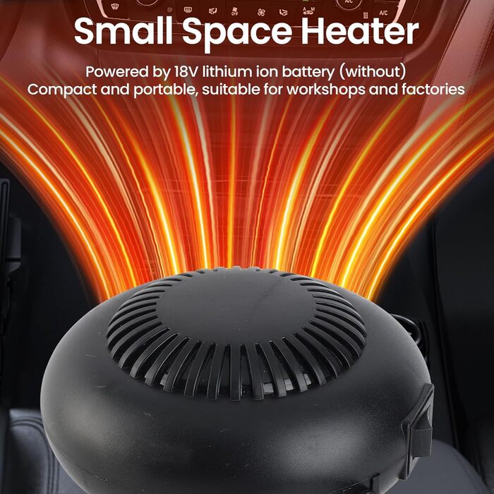 Автомобільний обігрівач з акумулятором, міні-додатковий обігрівач, акумуляторний вентилятор-обігрівач з 2 режимами (30-80C), захистом від перекидання та USB-портом, швидким нагріванням, антиобледенителем, підігрівом вікон автомобіля (акумулятор 2000 мАг*2