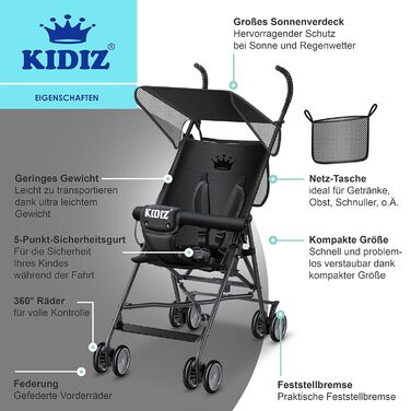 Коляска CITY Buggy Дитяча коляска-баггі складна Спортивна коляска Складається на 360 4-дюймові колеса В комплекті чохол від сонця