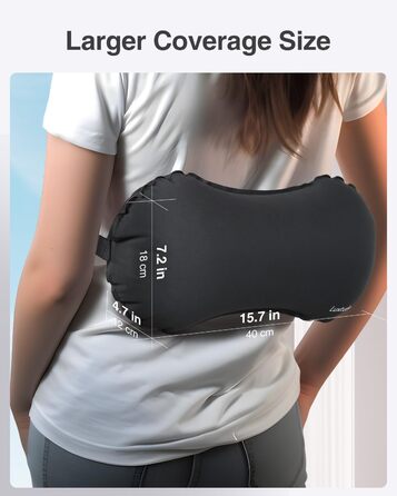 Надувна подушка для поперекової підтримки Luxtude, портативна подушка для поперекової підтримки для авіаперельотів та автомобілів, надувна подушка для подорожей, подушка для спини та шиї, подушка для попереку чорного кольору