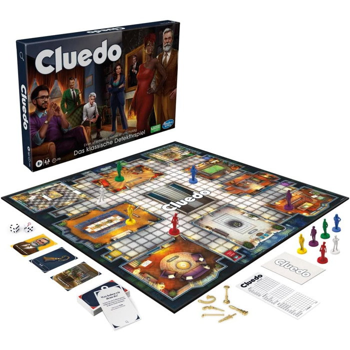 Настільна гра Hasbro Gaming Cluedo для дітей віком 8, перероблене Cluedo для 2-6 гравців, детективна гра, сімейна гра для дітей та дорослих Classic Single