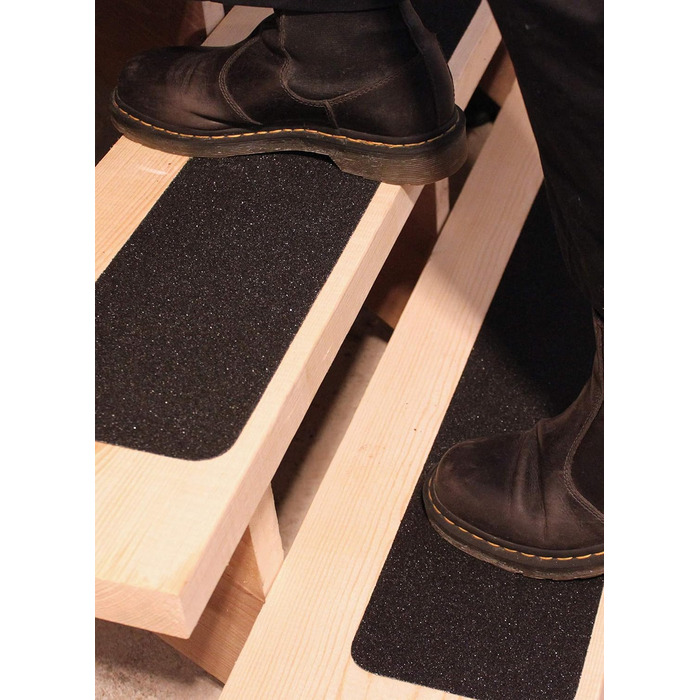 Протиковзка стрічка для зовнішніх сходів 15x76 см (комплект з 10 шт.) Протиковзкі смужки для зовнішніх сходів, самоклеючі, чорні