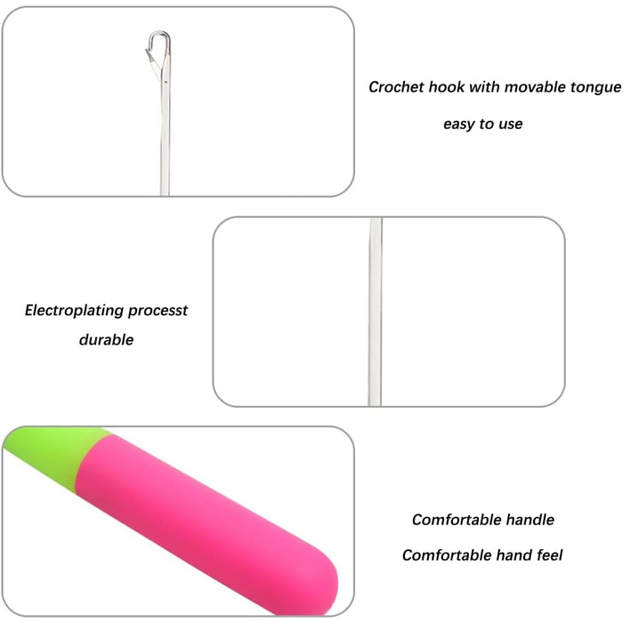 Гачок-засувка, Гачок-засувка для вязання гачком, гачок-засувка Гачок для вязання гачком для волосся, для DIY, рукоділля, плетіння косичок