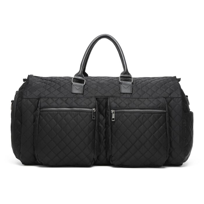 Сумка для одягу Seyfocnia Convertible для жінок, шкіряні сумки для одягу з чохлом для взуття, підвісні дорожні сумки 2-в-1, модні чорні