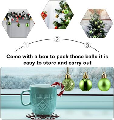 Ялинкові кулі 48 шт зелені Homoyoyo